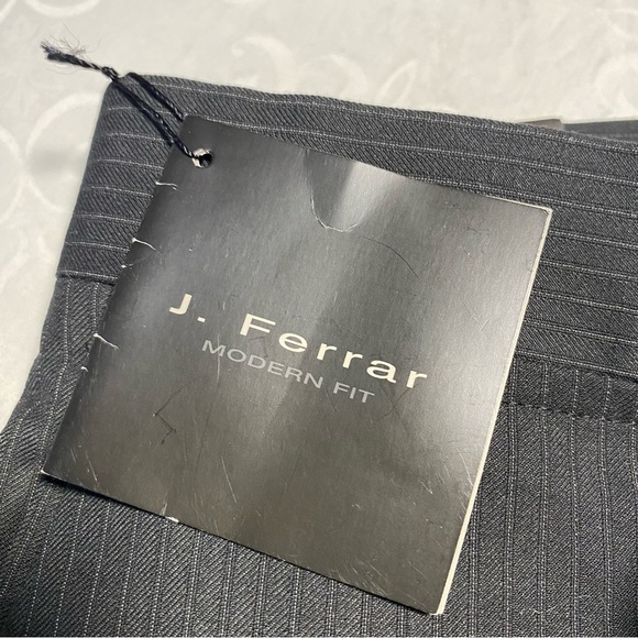 New w/ Tags J. Ferrar $70 Dress Pants Pinstripe Black Men’s Dark Charcoal Stripe - Picture 15 of 16